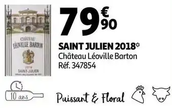 Auchan Château léoville barton saint julien 2018 offre