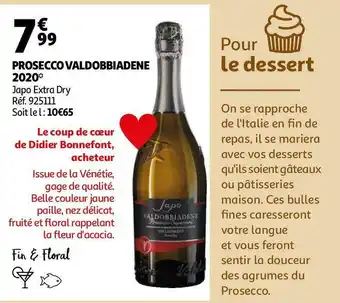 Auchan Prosecco valdobbiadene 2020 offre