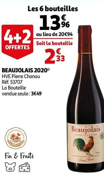 Auchan Pierre chanau beaujolais 2020 offre