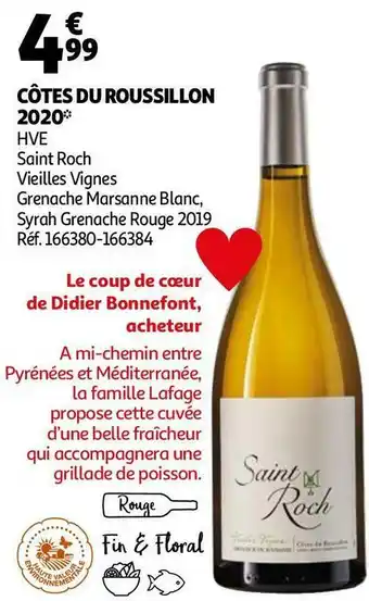 Auchan Domaine saint roch côtes du roussillon 2020 offre