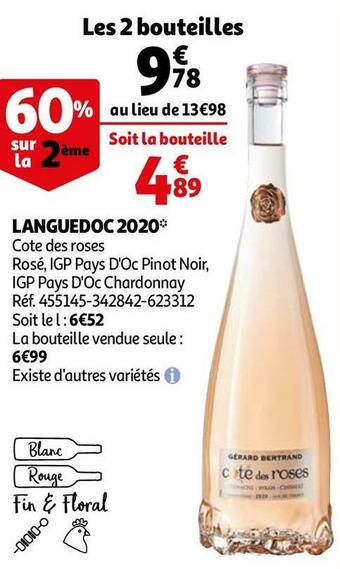 Auchan Cote des roses languedoc 2020 offre