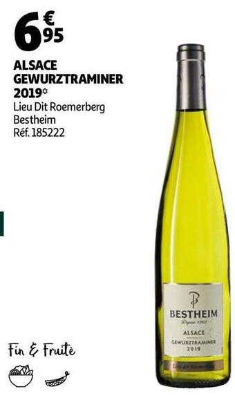 Auchan Bestheim alsace gewurztraminer 2019 offre