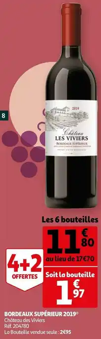 Auchan Château des viviers bordeaux supérieur 2019 offre