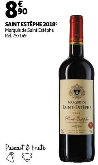 Auchan Marquis de saint estèphe saint estèphe 2018 offre