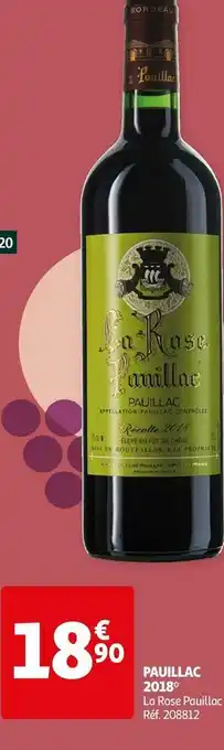 Auchan La rose pauillac pauillac 2018 offre