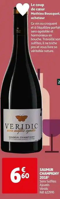 Auchan Véridic saumur champigny 2018 offre
