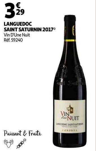 Vin d'une nuit languedoc saint saturnin 2017