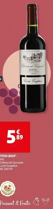 Auchan Château de cascastel fitou 2019 offre