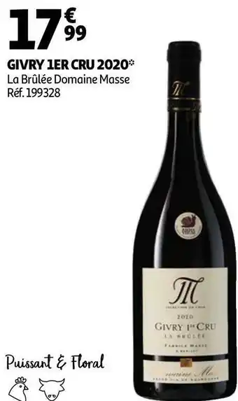 Auchan La brûlée domaine masse givry 1er cru 2020 offre