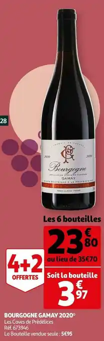 Auchan Bourgogne gamay 2020 offre