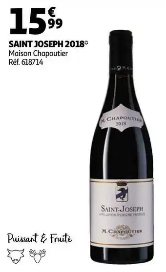 Auchan Maison chapoutier saint joseph 2018 offre