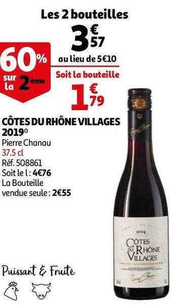 Auchan Pierre chanau côtes du rhône villages 2019 offre