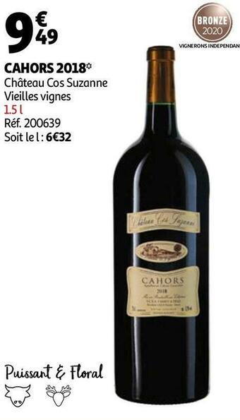 Auchan Château cos suzanne cahors 2018 offre