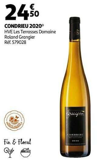 Auchan Domaine roland grangier condrieu 2020 offre