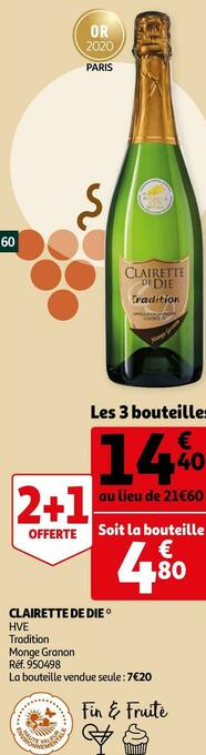 Auchan Monge granon clairette de die offre