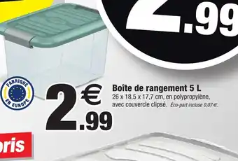 Bazarland Boîte de rangement 5 L offre