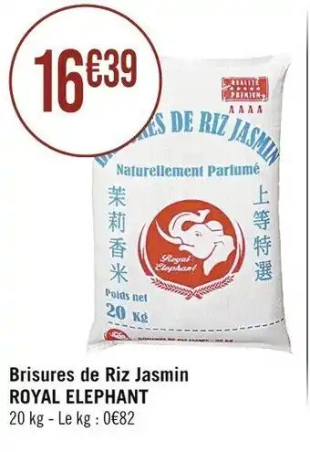 Casino Supermarchés Brisures de Riz Jasmin ROYAL ELEPHANT offre