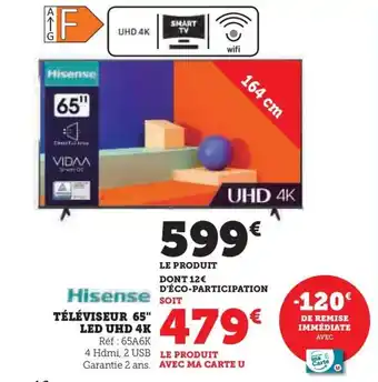 Hyper U TÉLÉVISEUR 65" LED UHD 4K offre