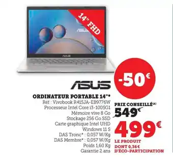 Hyper U ORDINATEUR PORTABLE 14"* offre