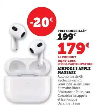Hyper U AIRPODS 3 APPLE MAGSAFE offre