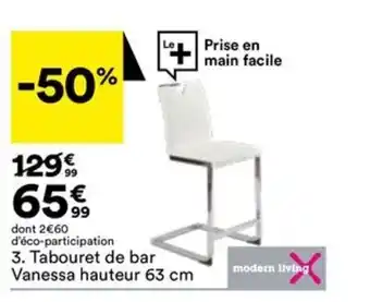 BUT Tabouret de bar Vanessa hauteur 63 cm offre