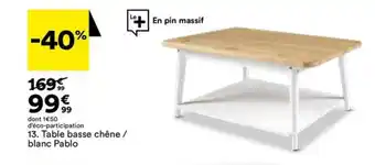 BUT Table basse chêne / blanc Pablo offre