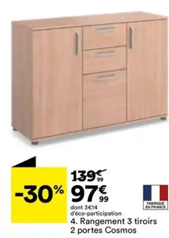 BUT Rangement 3 tiroirs 2 portes Cosmos offre