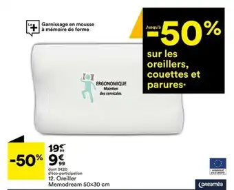 BUT Oreiller Memodream 50x30 cm offre