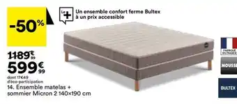 BUT Ensemble matelas + sommier Micron 2 140x190 cm offre