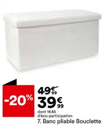 Banc pliable Bouclette