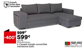 BUT Canapé d'angle convertible méridienne Soho offre