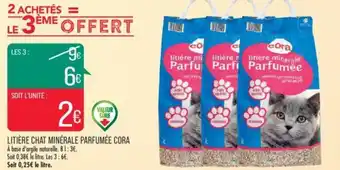Match LITIÈRE CHAT MINÉRALE PARFUMÉE CORA offre