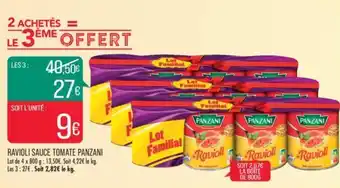 Match RAVIOLI SAUCE TOMATE PANZANI offre