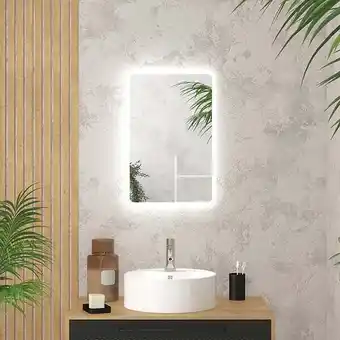 Brico Cash Miroir salle de bain avec eclairage led - 40x60cm - go led offre
