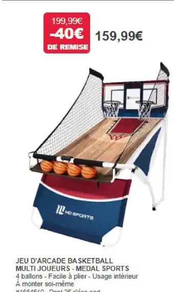 Costco JEU D'ARCADE BASKETBALL MULTI JOUEURS - MEDAL SPORTS offre