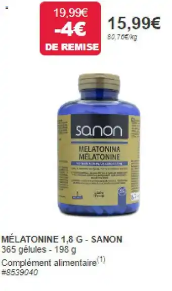 Costco MÉLATONINE 1,8 G - SANON offre