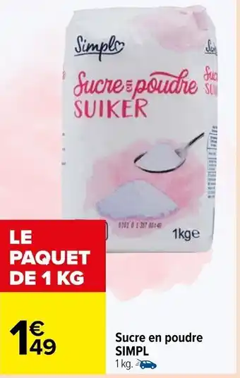 Carrefour Market Sucre en poudre SIMPL offre