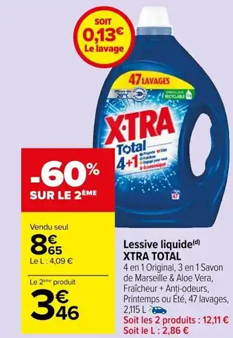 Carrefour Market Lessive liquide(d) XTRA TOTAL offre