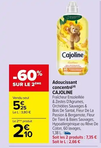 Carrefour Market Adoucissant concentré (d) CAJOLINE offre
