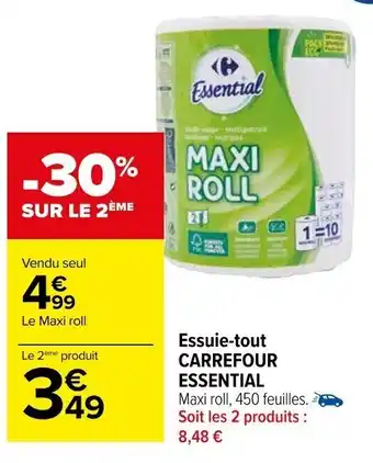 Carrefour Market Essuie-tout CARREFOUR ESSENTIAL offre