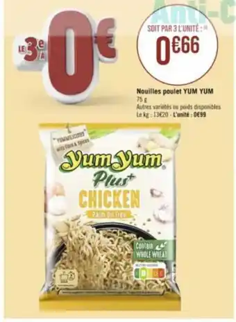 Géant Casino Nouilles poulet YUM YUM 75 g offre