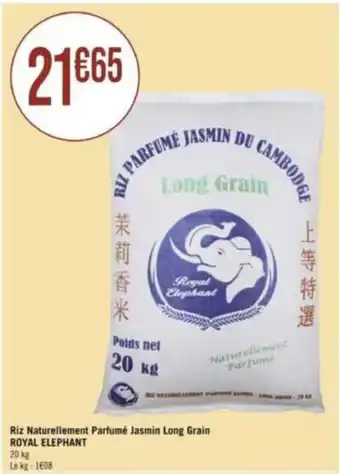 Géant Casino Riz Naturellement Parfumé Jasmin Long Grain ROYAL ELEPHANT offre