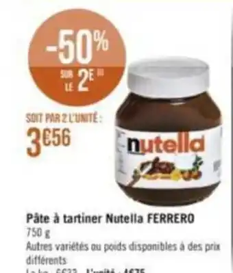 Géant Casino Pâte à tartiner Nutella FERRERO offre
