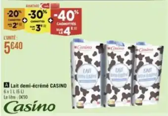Géant Casino Lait demi-écrémé CASINO offre