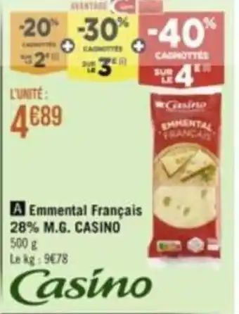 Géant Casino Emmental Français 28% M.G. CASINO offre