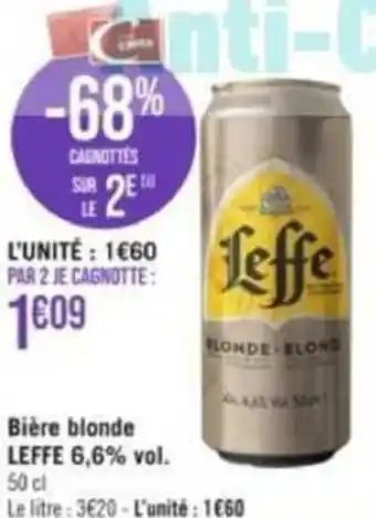Géant Casino Bière blonde LEFFE 6,6% vol. offre
