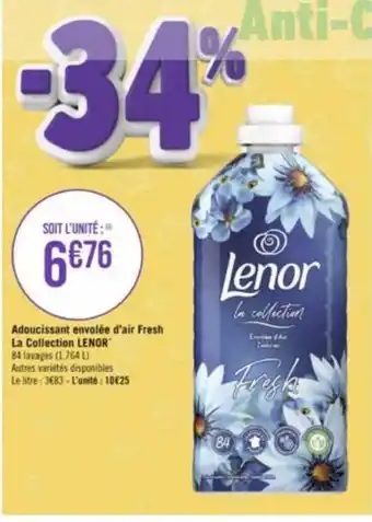 Géant Casino Adoucissant envolée d'air Fresh La Collection LENOR offre