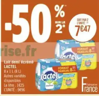 Géant Casino Lait demi écrémé LACTEL offre