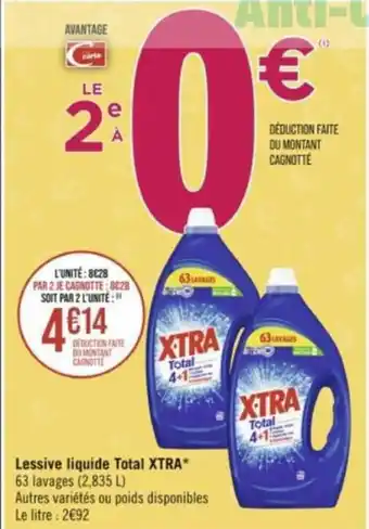 Géant Casino Lessive liquide Total XTRA* offre