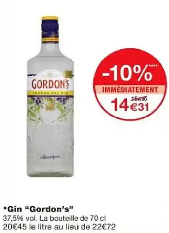 Monoprix *Gin "Gordon's" offre